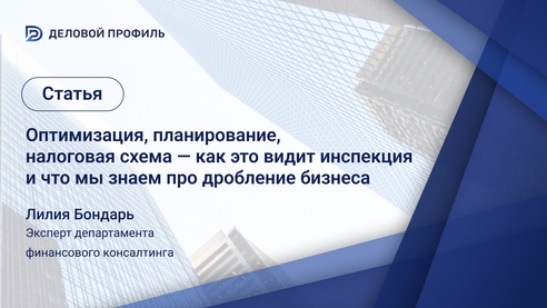 Оптимизация, планирование, налоговая схема — как это видит инспекция и что мы знаем про дробление бизнеса Оптимизация, планирование, налоговая схема — как это видит инспекция и что мы знаем про дробление бизнеса