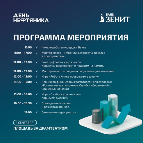 Банк ЗЕНИТ приглашает весело и познавательно провести День нефтяника Банк ЗЕНИТ приглашает весело и познавательно провести День нефтяника