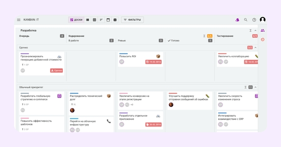Если дата в правом нижнем углу подсвечена красным, менеджер понимает, что задача зависла. Если дата в правом нижнем углу подсвечена красным, менеджер понимает, что задача зависла.