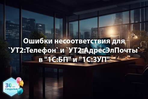 Ошибки несоответствия для элементов`УТ2:Телефон` и `УТ2:АдресЭлПочты` в "1С:БП" и "1С:ЗУП" Ошибки несоответствия для элементов`УТ2:Телефон` и `УТ2:АдресЭлПочты` в "1С:БП" и "1С:ЗУП"