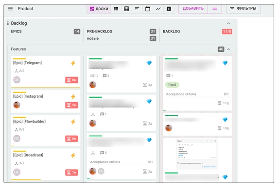 Пространство продактов, где истории проходят подготовительные этапы прежде чем попасть в разработку. Пространство продактов, где истории проходят подготовительные этапы прежде чем попасть в разработку.