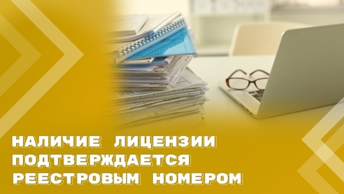 Наличие лицензии можно подтвердить предоставлением номера записи в реестре Наличие лицензии можно подтвердить предоставлением номера записи в реестре
